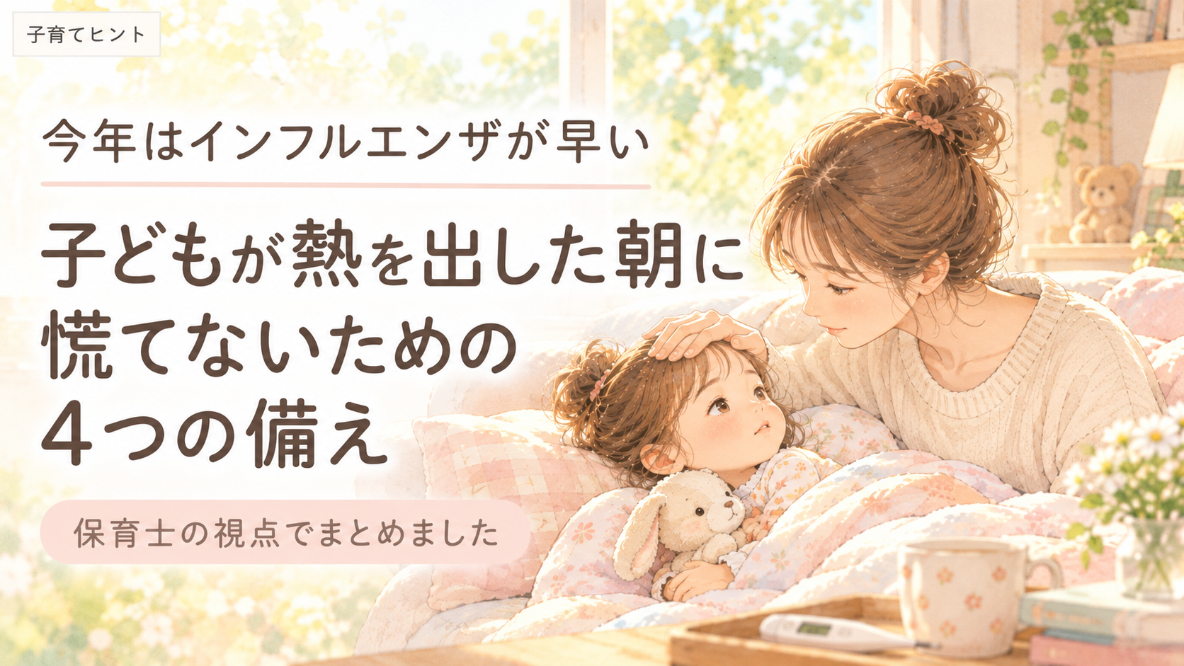 子どもが熱を出した朝に慌てないための4つの備え